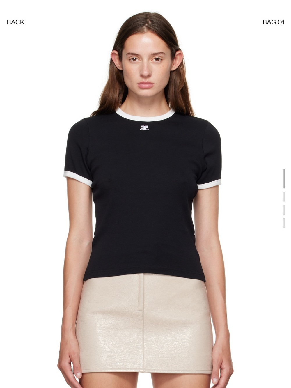 Courreges Back Contrast T shirt